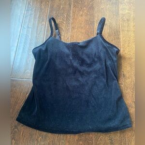 Susan Lucci Vintage tank build in bra velvet fabric size L 36C